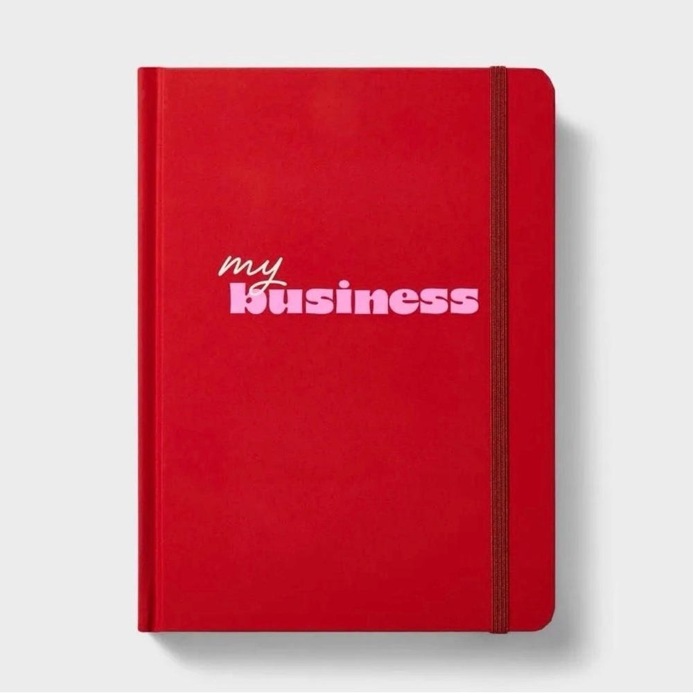 Tabitha Brown for Target My Business journal. 
It features a bold red hardcover
